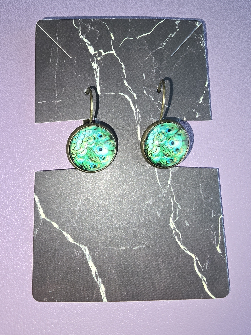 Green 💚 Peacock Feather Drop Earrings - Women Jewelry